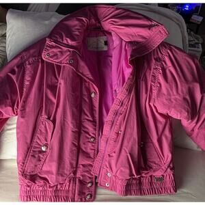 Vintage Womens Medium Pink White Stag Puffer Skiing/Hiking Jacket